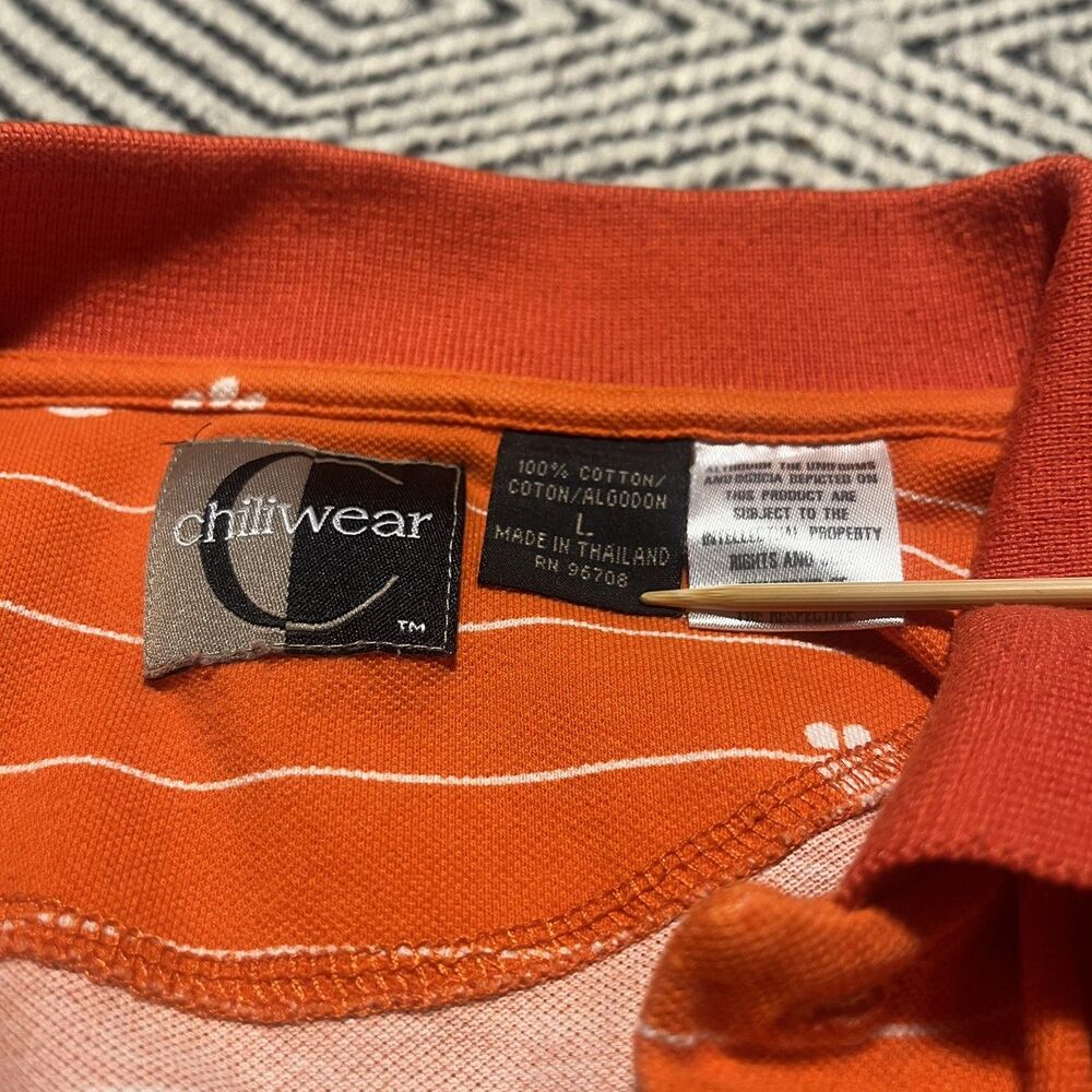 Clemson Tigers Chiliwear Polo Golf Shirt Large Orange Paw Embroidered 100%Cotton - Picture 6 of 6